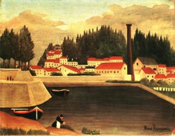 Henri Rousseau : Village near a Factory